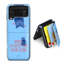 쏭스 Z플립4 마그네틱 도어범퍼 카드2장 휴대폰케이스 캣