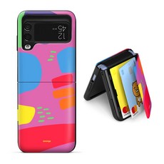 쏭스 Z플립4 마그네틱 도어범퍼 카드2장 휴대폰케이스 모던아트