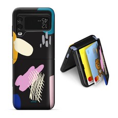 Ssongs Z Flip4 磁吸門型防撞手機殼 可收納2張卡片 現代藝術