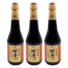 統一四季釀造醬油, 非基改大豆釀造, 870ml, 3瓶