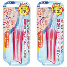 KAI 貝印 迷你修眉刀 L型 3入組, 紅色, 2組