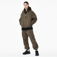 MOZMOZ 素色刺繡防風拉鍊衣褲套裝