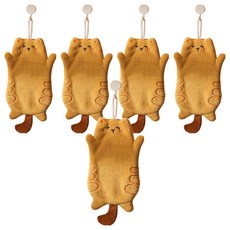 擼貓感超吸水擦手巾 25 x 15cm 黃貓, 1條, 5條