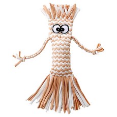 小小毛孩 寵物發聲玩具 會叫的棉繩人 - 咖啡色, 27 x 27cm, 1個