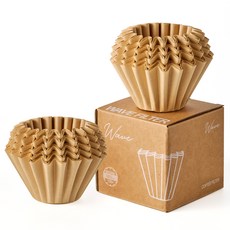 BEANPLUS 手沖波浪濾紙咖啡濾紙 棕色 2~4人用 185mm, 1個, 100入