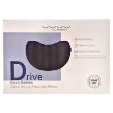 VYVYLABS Drive Ease系列 速乾頭枕, 人體工學3D曲面設計, 高彈提花面料, 非溫感記憶棉, 黑色, 1個