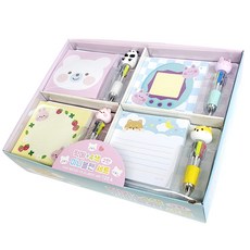 Sweet Day 記事本+4色迷你圓珠筆套組, 混色, 1組