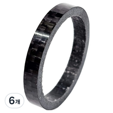 環狀自行車抬頭顯示器碳纖維墊圈 28.6 x 5mm, 6個, 亮面黑