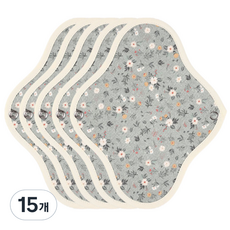 위즐리 면생리대 들꽃그린, 대형, 1개입, 15개