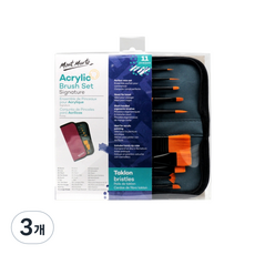 Mont Marte 蒙瑪特 蒙馬特壓克力刷具 11種+刷具盒, 11 種尺寸, 3個