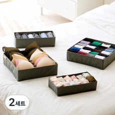 Casa Maru內衣收納盒組 灰色 6格+7格+12格+24格, 2套