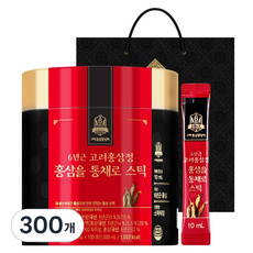 고려홍삼중앙회 6년근 고려홍삼정 홍삼을 통채로 스틱 100p + 쇼핑백, 300개, 10ml