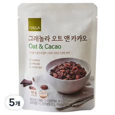 올가홀푸드 그래놀라 오트 앤 카카오, 40g, 5개