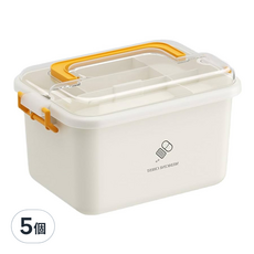 Mass 生活好物 雙層大容量醫藥箱 29 x 21 x 18cm 大號黃色 居家必備, 5個