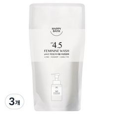 해피바스 pH4.5약산성 쑥 버블 여성청결제 리필, 3개, 300ml