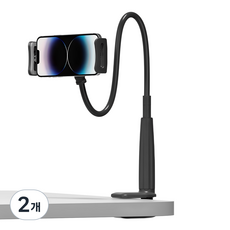 누아트 태블릿 스마트폰 침대 자바라 거치대, JABARA-110, 블랙, 2개