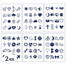 小尺寸手指紋身貼紙6款組合, A款, 2套