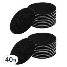 ADUNE 床墊固定魔鬼氈圓形膠帶 黑色 2入, 40個