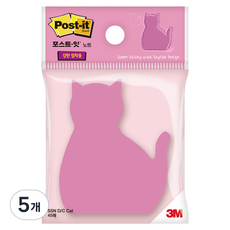 3M Post-it 利貼 3M 貓咪造型可再貼便條紙, 5個, 粉紅色, 45入