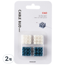 迷你電線整理用品 象牙白 2入+薄荷綠 2入, 2個