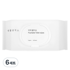 Saengong 生活工作所 附蓋型免治馬桶濕紙巾, 60張, 6套