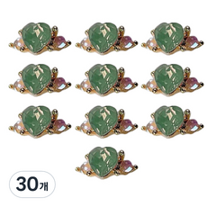 Quardi 極光愛心美甲貼飾, 綠色, 30個