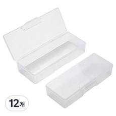 다온팬시 필기구 수납 필통 18 x 7 cm, 투명, 12개