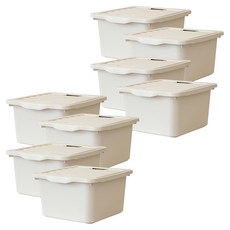 BONOHOUSE 經典收納整理箱, 8個, 奶油色, 26L