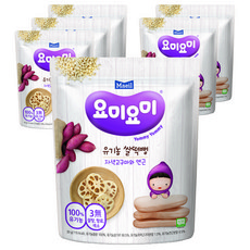 매일유업 요미요미 유기농 쌀떡뻥, 자색고구마와 연근, 30g, 6개