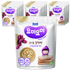 매일유업 요미요미 유기농 쌀떡뻥, 자색고구마와 연근, 30g, 12개