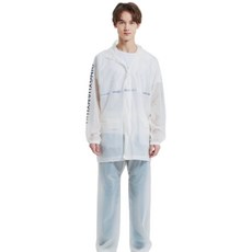 블루시즌 레인 자켓 심리스 우비 상하의 세트, 화이트, 1개