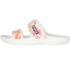 crocs 卡駱馳 Classic Cross Tie-Die 圖案拖鞋 207283-928, 230, 多色+白色