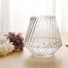 Samho Glass 斜紋線條玻璃花瓶 SH17033, 單一顏色