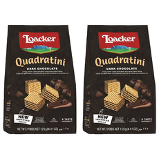 Loacker 萊佳哈斯 方角哈斯餅 黑巧克力風味 香濃不死甜, 125g, 2包