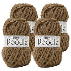 니뜨 하이 푸들 뜨개실 80g, 12브라운, 4개