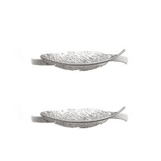 鋼製整理環窗簾夾 38cm, 2個, 銀色(羽毛)