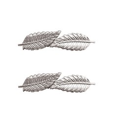 鋼製整理環窗簾夾 38cm, 2個, 銀色(月桂葉)