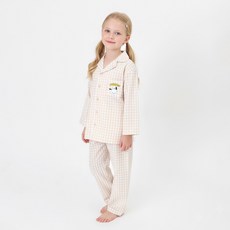 프리미에팜 아동용 포차코 체크 9부 파자마 상하의 세트