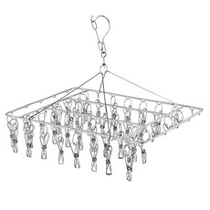 德利生活 不鏽鋼曬衣架 30夾, 4mm, 1個