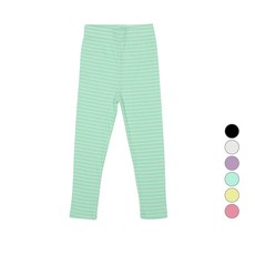 레인보우키즈 아동용 파스텔 잔줄 골지 레깅스