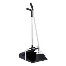 巧巧防風無塵畚斗組 掃把25 x 86 x 3cm + 畚箕28 x 90 x 31cm, 黑色 + 白色, 1組