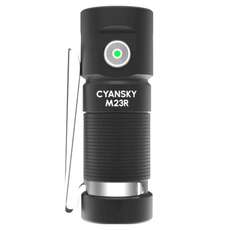 CYANSKY M23R 高性能EDC手電筒, 1200流明, 110米射程, IP68防水, 黑色, 1個