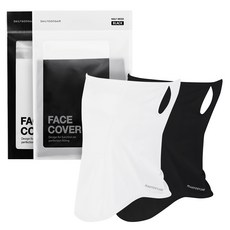 Dailygongam 涼感舒適半網眼面罩2件組, 黑色, 白色, 1套