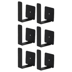 FAmILyLIFE 生活 航太鋁免打孔L型鍋蓋架 免釘膠款 A-263-BK 5 x 5 x 7.3cm 140g 2支, 極簡黑, 3組