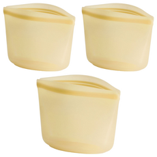 stasher 碗形矽膠密封袋-XS-黃 236ml 可用於微波爐、烤箱、洗碗機, 3個