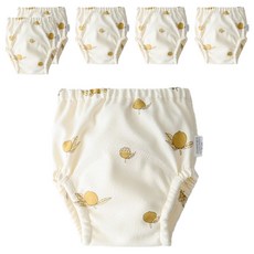 조이멀티 아동용 크림패턴 공룡 배변훈련팬티, 레몬, 6개