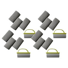 宇宙團塊 多功能吸水神奇魔術方塊海綿 灰色3入 + 手柄一體式1入 隨機出貨組合, 4套