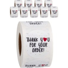 Mikael Ground Thank you 標籤捲筒貼紙 500入, 10個
