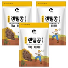 엉클탁 렌틸콩 렌즈콩, 1kg, 3개
