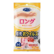 ST 雞仔牌 Family 指尖強化 加長 薄型 防水家事手套 耐用 M 粉色 1包